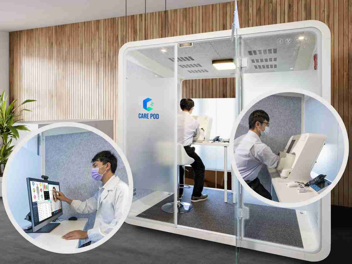 达擎于医疗科技展中展出＂远距诊疗舱＂，，，以因应医疗数字化及社会高龄化趋势下、、复诊及慢性病患等族群对于远距看诊需求逐渐升高所推出的创新整合方案。。。。多功能合一、、高隐私性的远距诊疗舱可根据病患端与医师端的不同需求，，，，提供弹性化及客制化功能，，，节省医生和病患的精力及时间